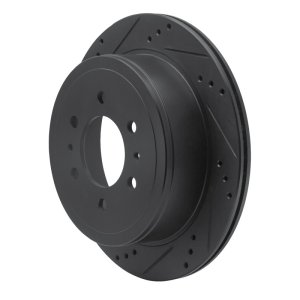 Ford F-150 Brake Rotor (1) - Front Left - R1 Concepts - Drilled & Slotted - Black - `04-`08